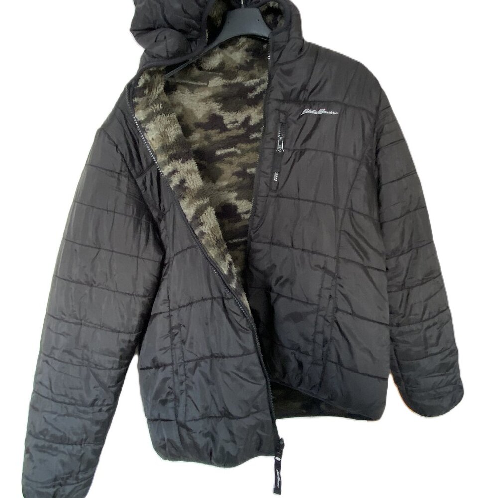 Eddie Bauer Boys Jacket XL ( 14/16 ) Reversible Black